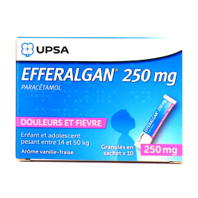 Efferalgan Granulés 250mg ou 500mg Vanille Fraise