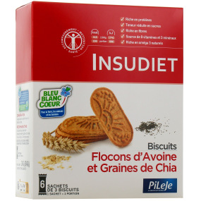 Insudiet Biscuits Flocons d'Avoine et Graines de Chia