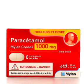 Mylan Conseil Paracétamol 1000 mg 8 comprimés sécables