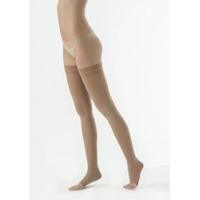 Sigvaris Dynaven Bas Auto-fixants Semi-Opaque Pieds Ouverts Classe 2