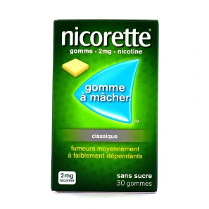 Nicorette gommes 2 mg sans sucre