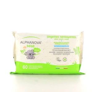 Alphanova Bébé Bio Lingettes Nettoyantes Biodégradables