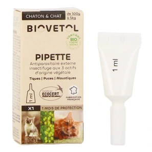 Biovetol Antiparasitaire Pipettes Chaton / Chat