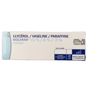 Glycérol Vaseline Paraffine crème 250 g Biogaran