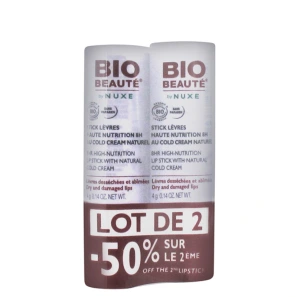 NUXE Bio Beauté Stick lèvres Cold Cream Lot de 2 sticks 4g