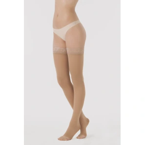 Sigvaris Essentiel Semi Transparent Bas Auto-Fixant Pied Ouvert Classe 2