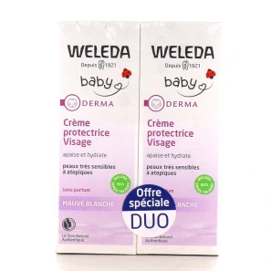 Weleda Crème protectrice visage mauve blanche