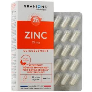Zinc 15mg gélules défenses immunitaires