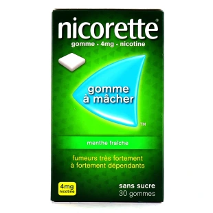 Nicorette gommes 4 mg sans sucre
