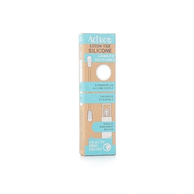 Act'Eco Coton-tige en Silicone Lavable et Réutilisable