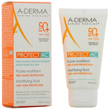 A-Derma Protect AC Fluide Solaire Matifiant SPF 50+