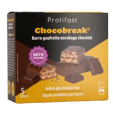 Barre Gaufrette Enrobage Chocolat Protifast Chocobreak