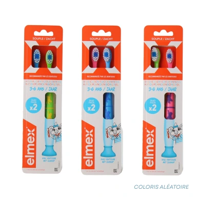 Elmex Brosse à Dents Enfant 3-6 ans Lot de 2