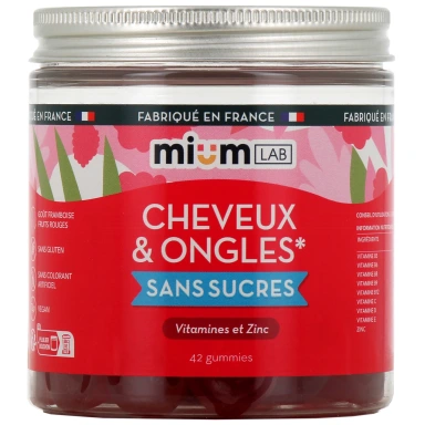 Mium Lab Cheveux et Ongles Gummies Sans sucres