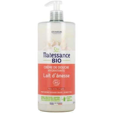 Natessance Bio Crème de Douche Hydratante Lait d'ânesse