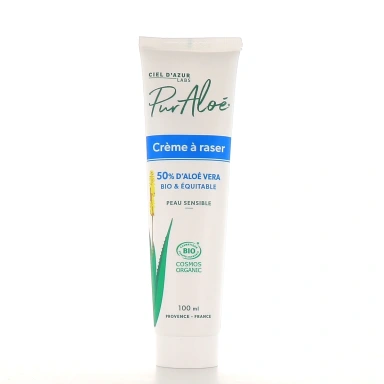 Pur Aloé Crème à Raser Bio 50 % Aloé Vera Natif
