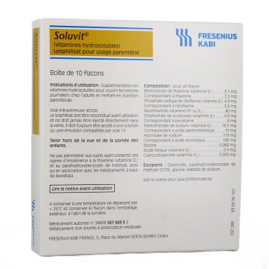 Soluvit Lyophilisat pour Usage Parentéral