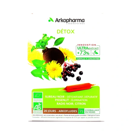 Arkofluides Détox Bio 20 ampoules