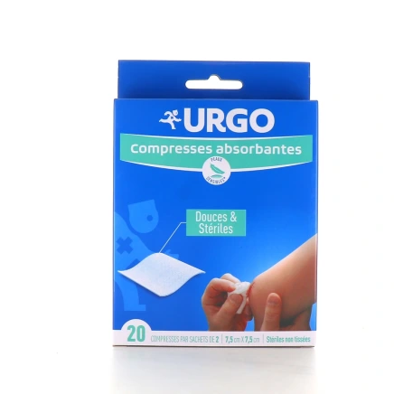 Urgo Compresses Absorbantes Stériles non tissées 7.5 cm x 7.5 cm