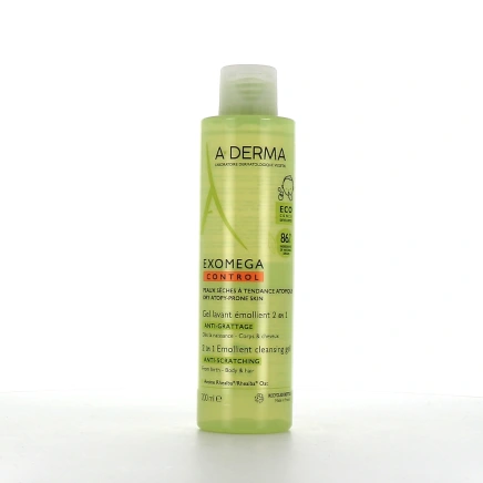 A-Derma Exomega Control Gel Lavant Émollient 2 en 1 Anti-Grattage