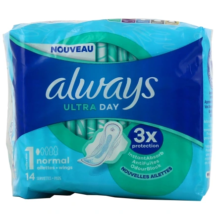 Always Ultra Serviettes périodiques avec ailettes