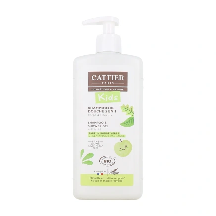 Cattier Kids Shampooing Douche 2 en 1 Bio Pomme Verte