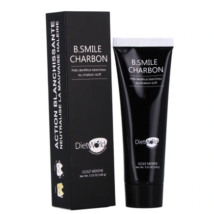 Diet World B.Smile Dentifrice Blancheur Charbon Actif Goût Menthe