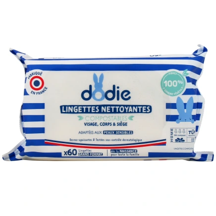 Dodie Lingettes Nettoyantes Dermo-Apaisantes
