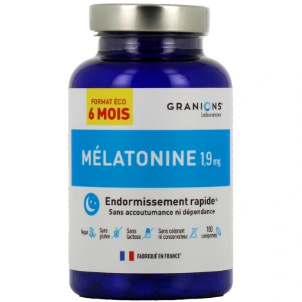 Granions Mélatonine 1,9mg Endormissement rapide