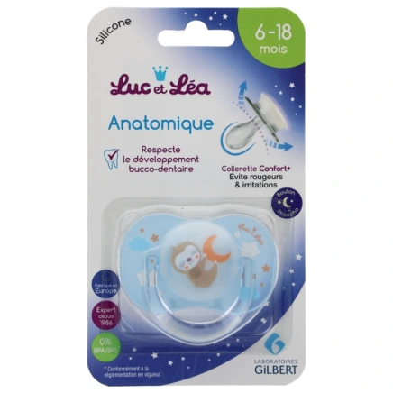 Luc et Léa Sucette anatomique phosphorescente 6-18 mois