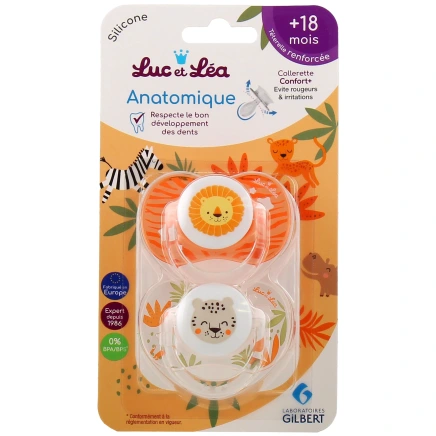 Luc et Léa Duo de Sucettes anatomiques 18 mois et plus
