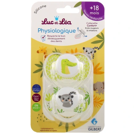 Luc et Léa Duo de sucettes physiologiques 18 mois et plus