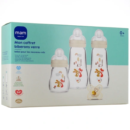 MAM Coffret 3 Biberons en Verre Naissance