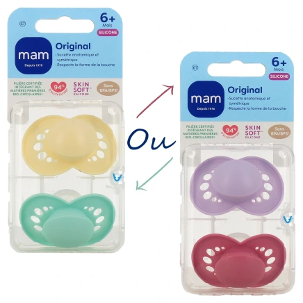 MAM Original Sucettes Anatomiques Silicone 6 Mois et +