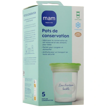 MAM Pots de Conservation pour Lait Maternel