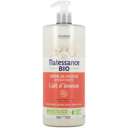 Natessance Bio Crème de Douche Hydratante Lait d'ânesse