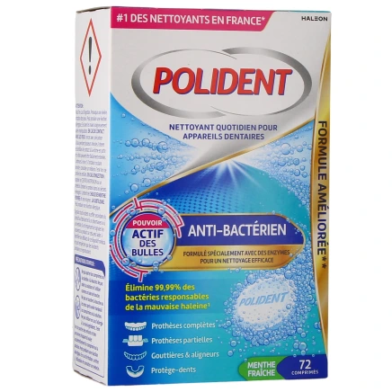 Polident Anti-Bactérien Nettoyant