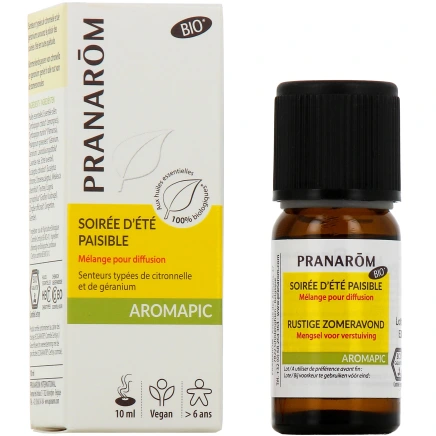 Pranarôm Aromapic Soirée d'été Paisible Mélange pour Diffusion Bio
