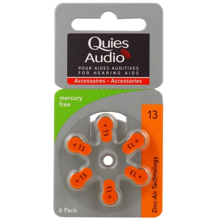 Quies Audio Piles Auditives Modèle 13 Compatibles avec toutes les aides auditives
