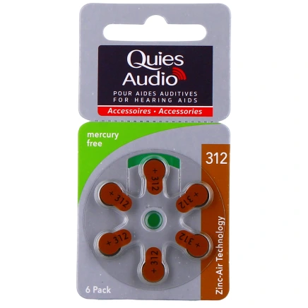 Quies Audio Piles auditives Modèle 312 Batteries pour toutes les aides auditives