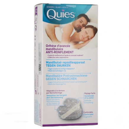 Quies Orthèse d'Avancée Mandibulaire Ronflement et Apnée Modérée du Sommeil