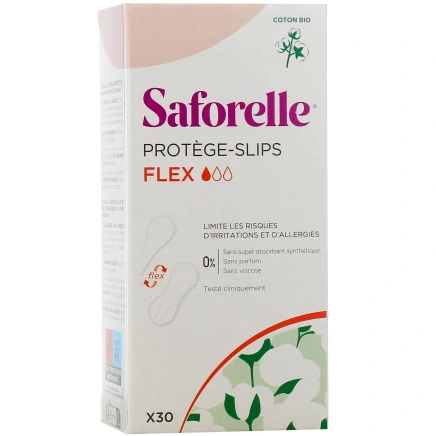 Saforelle Protège-slips flexibles et extra-fins en coton Bio