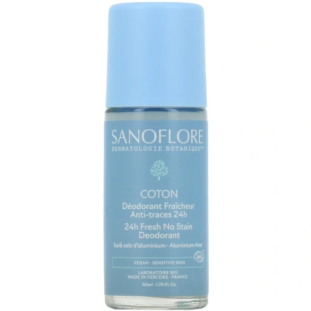 Sanoflore Déodorant Fraicheur Bio Anti-traces 24h Coton