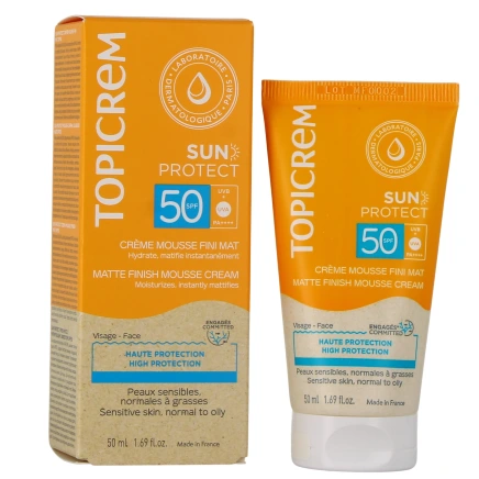 Topicrem Sun Protect Crème Mousse Fini Mat SPF50
