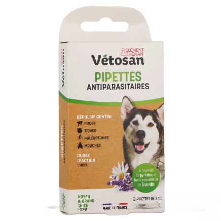 Vétosan Pipettes Répulsives Moyen/Grand Chien