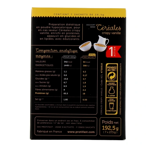 Protifast Céréales Saveur Crispy Vanille