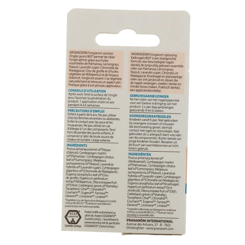 Pranarom Aromaderm Solution Ongles Jaunis