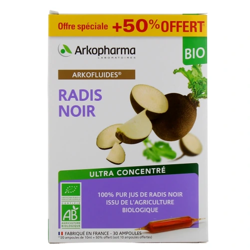 Arkofluides Radis Noir BIO ampoules