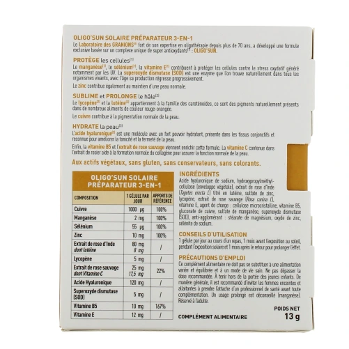 Granions Oligo'Sun Préparateur Solaire 3 en 1