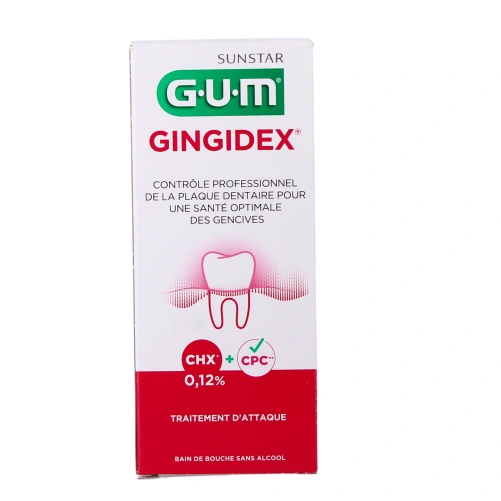 Gum Gingidex Bain de bouche 0,12 % Traitement d'Attaque